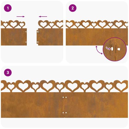 Ограничители за тревни площи 30 pcs Ръждясало