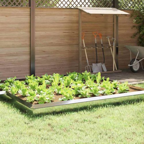 Оградка за охлюви 16 pcs Сребрист 50 x 3,5 x 25 см