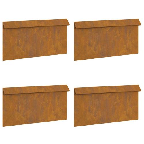 Оградка за охлюви 4 pcs Ръждясало 50 x 3,5 x 25 см