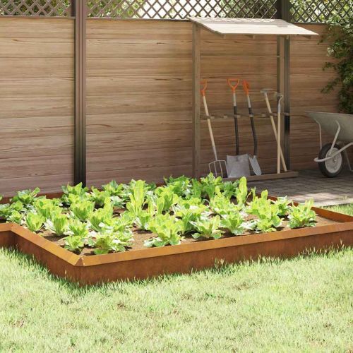 Оградка за охлюви 16 pcs Ръждясало 50 x 3,5 x 25 см