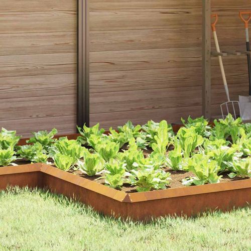 Оградка за охлюви 4 pcs Ръждясало 13,5 x 13,5 x 25 см