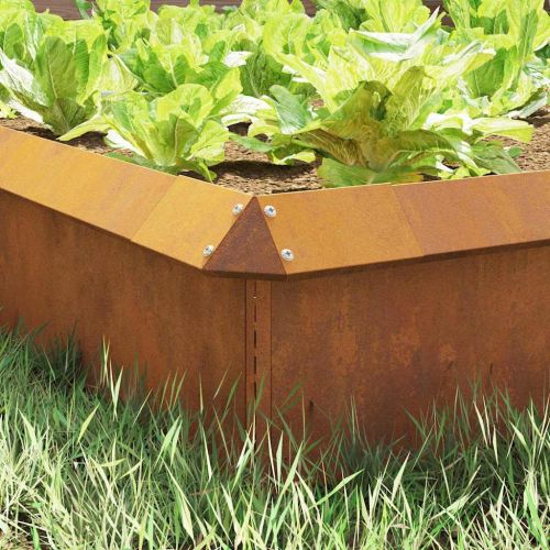 Оградка за охлюви 4 pcs Ръждясало 13,5 x 13,5 x 25 см