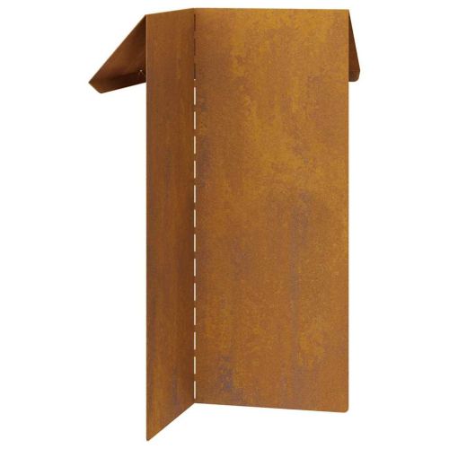 Оградка за охлюви 4 pcs Ръждясало 13,5 x 13,5 x 25 см