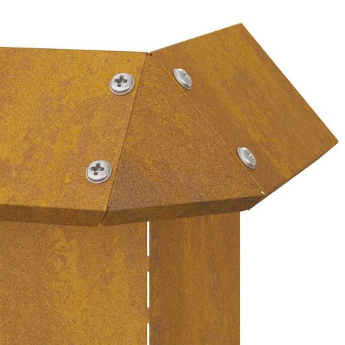 Оградка за охлюви 4 pcs Ръждясало 13,5 x 13,5 x 25 см