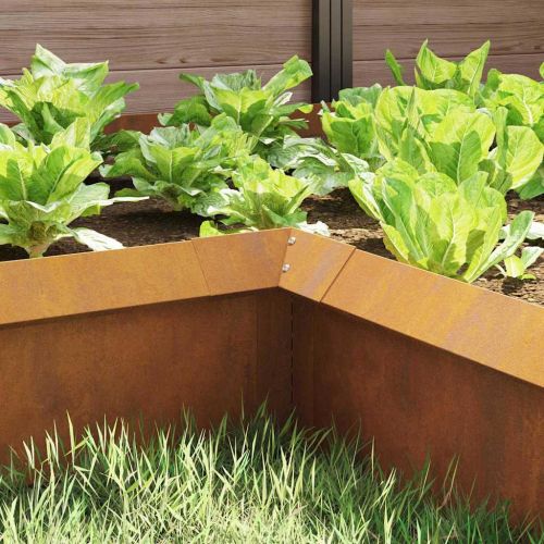 Оградка за охлюви Ръждясало 10 x 10 x 25 см Патинираща стомана