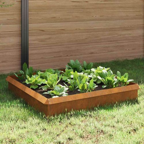 Огради за охлюви 8 pcs Ръждясало Патинираща стомана