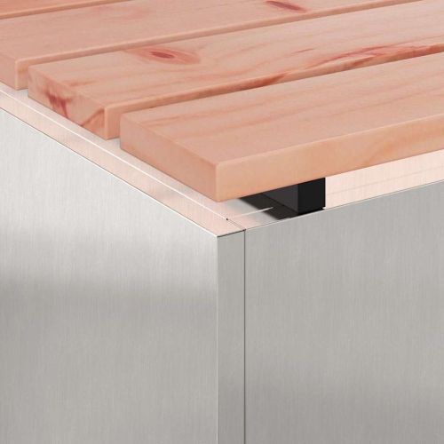 Градинска пейка Сребрист 60 x 40 x 43 см Неръждаема стомана