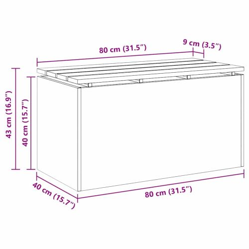 Градинска пейка Сребрист 80 x 40 x 43 см Поцинкована стомана