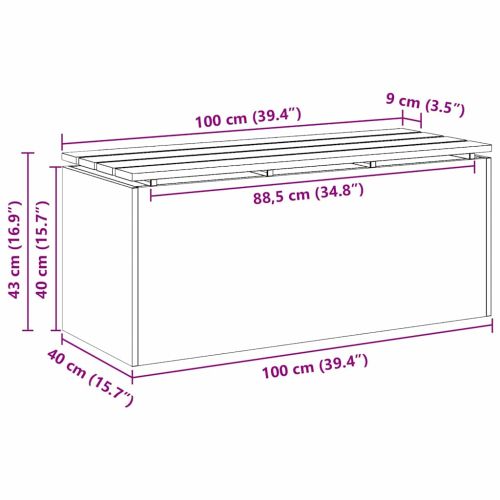 Градинска пейка Сребрист 100 x 40 x 43 см Поцинкована стомана