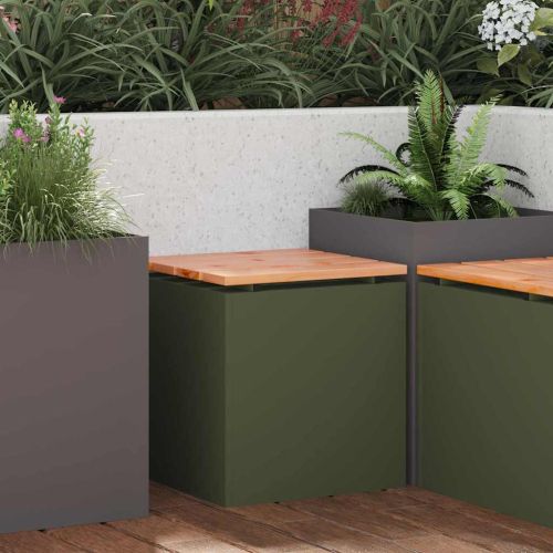 Градинска пейка Маслиненозелен 40 x 40 x 43 cm Стомана