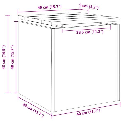 Градинска пейка Ръждясало 40 x 40 x 43 cm Патинираща стомана