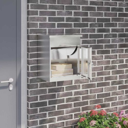 Пощенска кутия за пратки със съхранение Черно 47.5 x 38 x 59 см