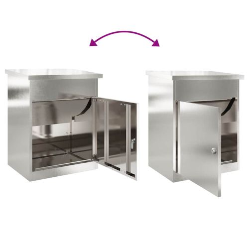 Пощенска кутия за пратки със съхранение Черно 47.5 x 38 x 59 см