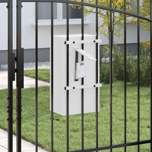 Пощенска кутия със съхранение Бяло 30 x 20 x 55 см Стомана