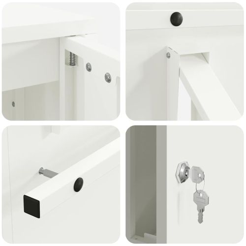 Пощенска кутия със съхранение Бяло 30 x 20 x 55 см Стомана