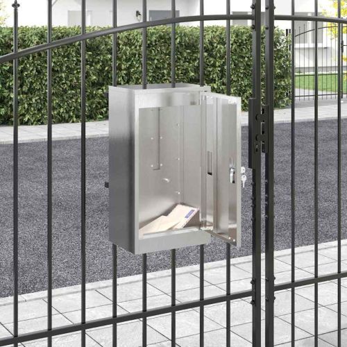 Пощенска кутия с врата Черно 30 x 20 x 55 см Неръждаема стомана