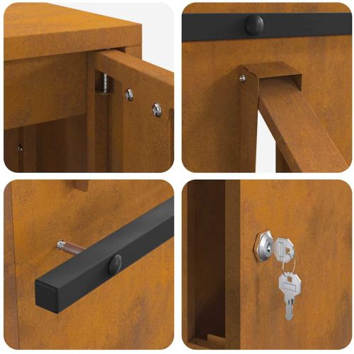 Пощенска кутия Ръждясало 30 x 20 x 55 см Патинираща стомана