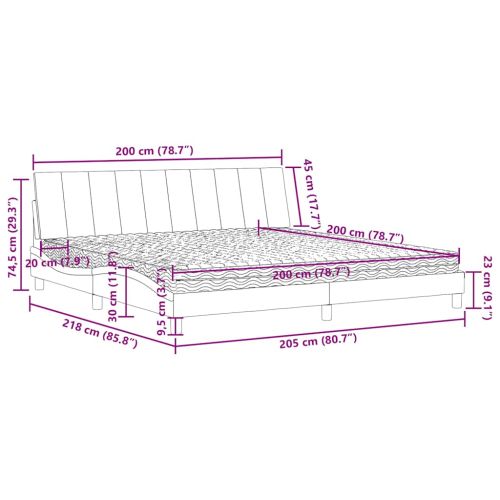 Легло с матрак Hanko, тъмнозелено, 200x200 см, кадифе