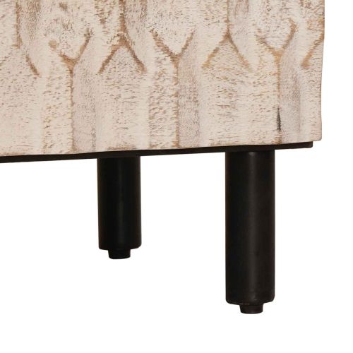 Служебен шкаф Финал на бяло измиване Солидно мангово дърво