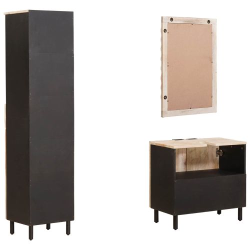 Комплекти за баня Финал на бяло измиване Солидно мангово дърво