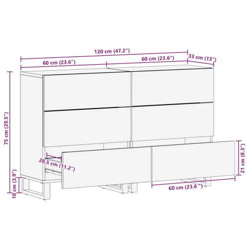 Служебен шкаф Кафяво Солидно мангово дърво