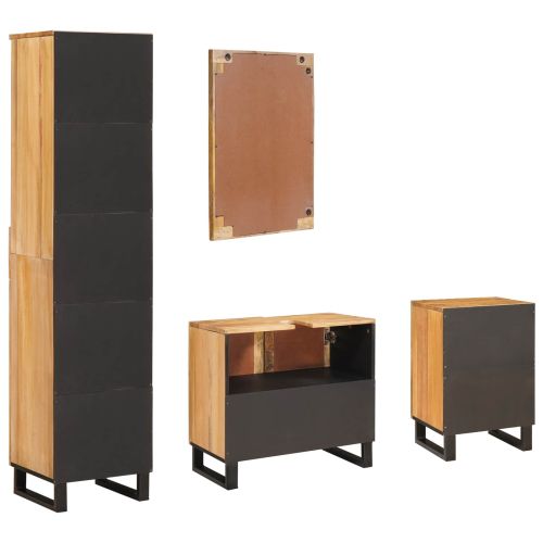 Комплекти за баня с чекмедже Естествен Солидно мангово дърво