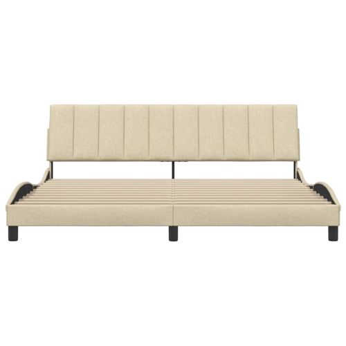 Рамка за легло без матрак Hanko, кремава, 200x200 см, плат