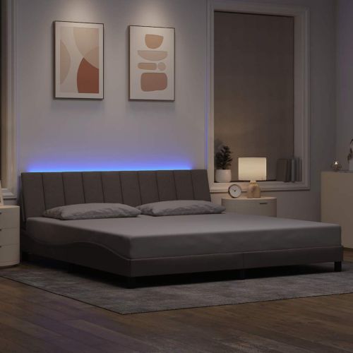 Рамка за легло без матрак Hanko, таупе, 200x200 см, плат