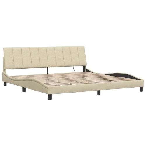 Рамка за легло без матрак Hanko, кремава, 200x200 см, плат