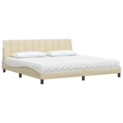 Легло с матрак Hanko, кремаво, 200x200 см, плат