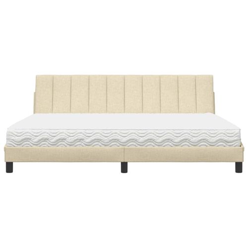 Легло с матрак Hanko, кремаво, 200x200 см, плат