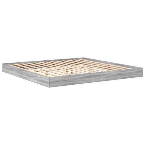 Легло с библиотека Сив сонома 180 x 200 cm Инженерно дърво