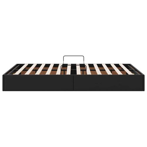 Легло с място за съхранение Черно 120 x 190 cm Изкуствена