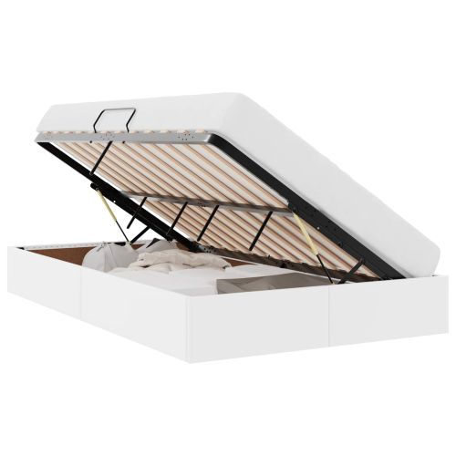 Легло с място за съхранение Чисто бяло 120 x 200 cm Изкуствена