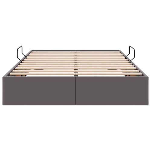 Легло с място за съхранение Сив 120 x 200 cm Изкуствена