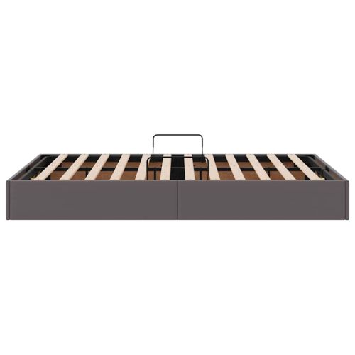 Легло с място за съхранение Сив 120 x 200 cm Изкуствена