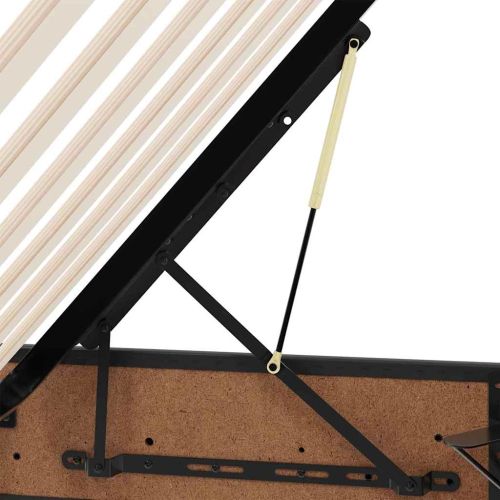 Легло с място за съхранение Черно 140 x 190 cm Изкуствена