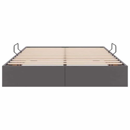 Легло с място за съхранение Сив 140 x 190 cm Изкуствена