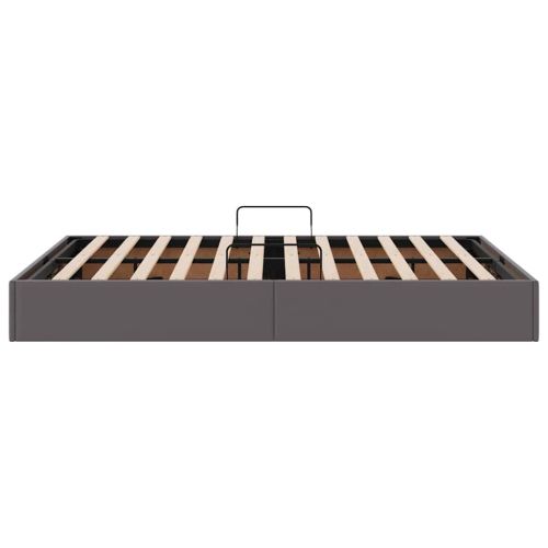 Легло с място за съхранение Сив 140 x 190 cm Изкуствена