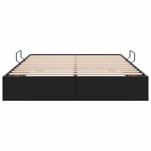 Легло с място за съхранение Черно 140 x 200 cm Изкуствена