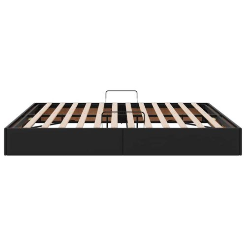Легло с място за съхранение Черно 180 x 200 cm Изкуствена