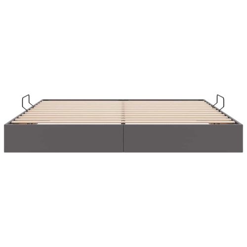 Легло с място за съхранение Сив 200 x 200 cm Изкуствена