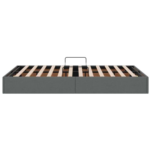 Легло с място за съхранение Тъмен сив 120 x 200 cm текстил