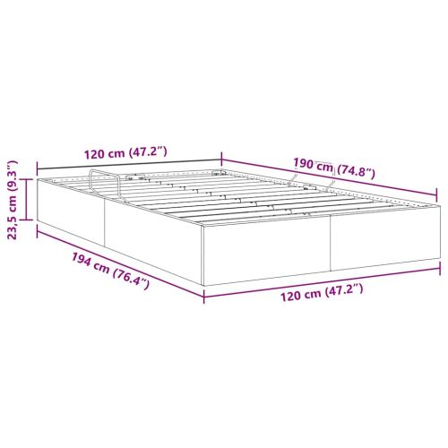 Легло с място за съхранение с матрак Черно 120 x 200 cm текстил