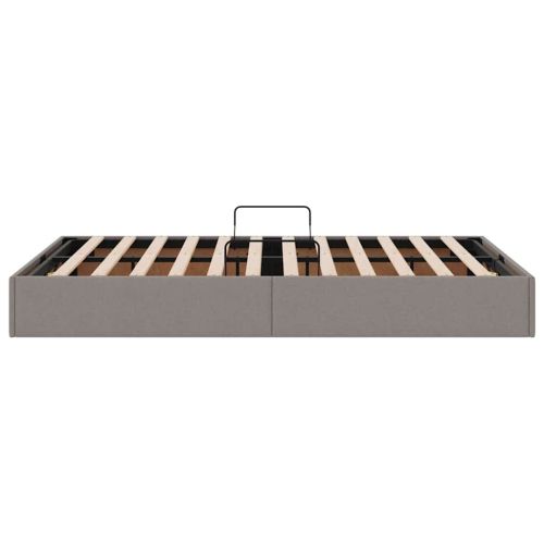 Легло с място за съхранение с матрак Таупе 120 x 200 cm текстил
