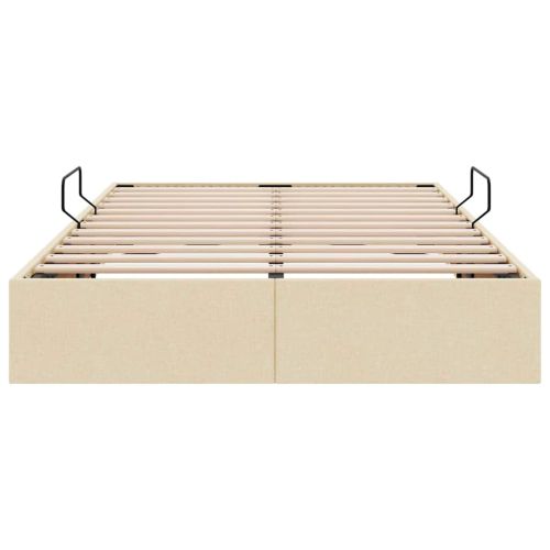 Легло с място за съхранение Кремав 120 x 200 cm текстил