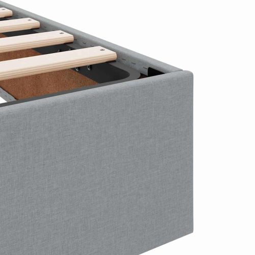 Легло с място за съхранение Светлосиво 140 x 190 cm текстил