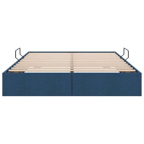 Легло с място за съхранение с матрак Синьо 140 x 190 cm текстил