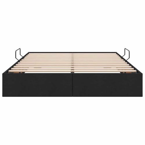 Легло с място за съхранение с матрак Черно 140 x 200 cm текстил