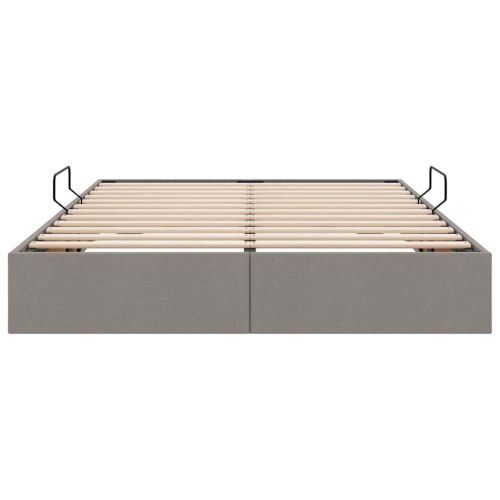 Легло с място за съхранение с матрак Таупе 140 x 200 cm текстил